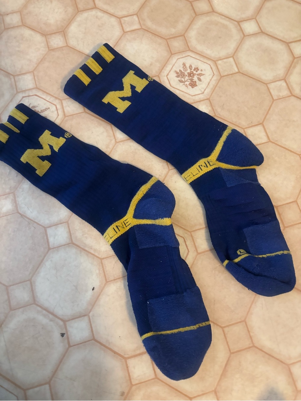 University of Michigan Navy & Yellow Athletic Crew Socks